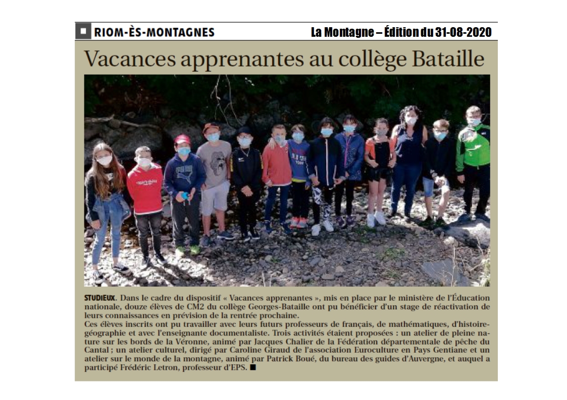 2020-08-31 - La Montagne - Ecole ouverte